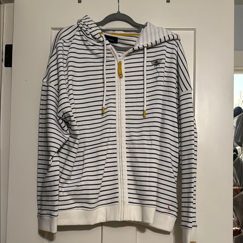 Joules Navy and White Striped Hoodie